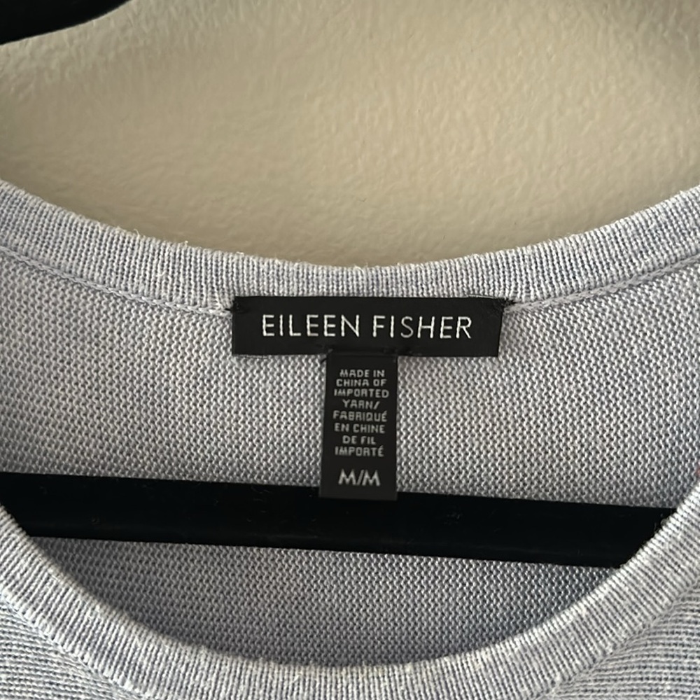 Eileen Fisher Tencel Blend Tunic Sweater Top Short Sleeve Sz Medium Minimalist - Picture 6 of 8